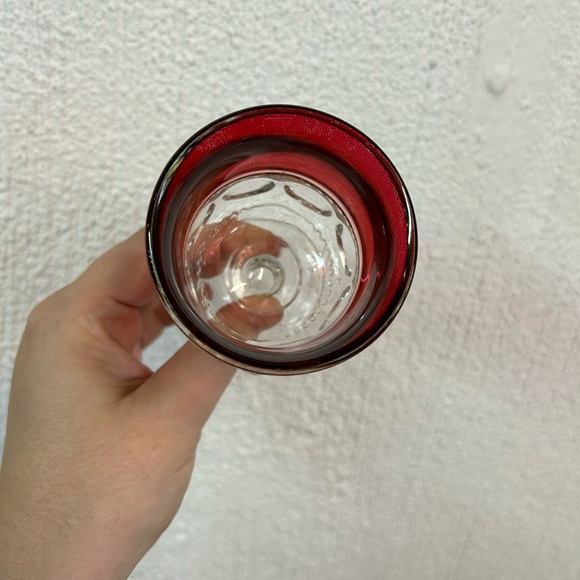 Set of Four Vintage King’s Crown Small Goblets Wine Glasses with Ruby Red Flash - Picture 6 of 8